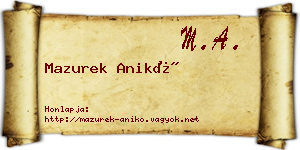 Mazurek Anikó névjegykártya
